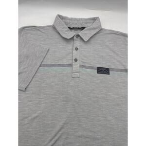 Travis Mathew Polo Shirt Mens Large Light Gray‎ Short Sleeve Logo Golf